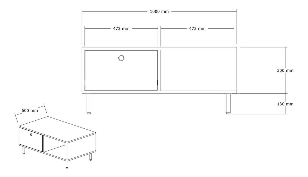 Konferenční stolek Bebali (borovice atlantická)