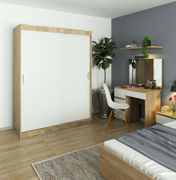 Šatní skříň Cosimo (dub sonoma + bílá)