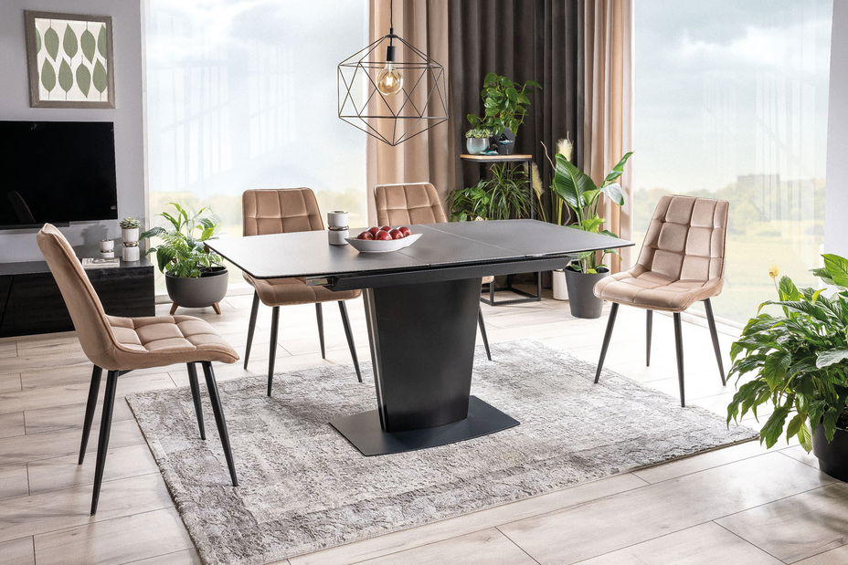 Jídelní židle Charlie (světlohnědá + černá)