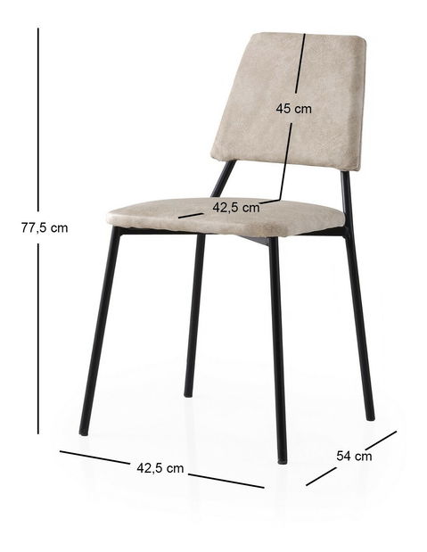 Set 2 ks. jídelních židlí Limeta (ecru černá)