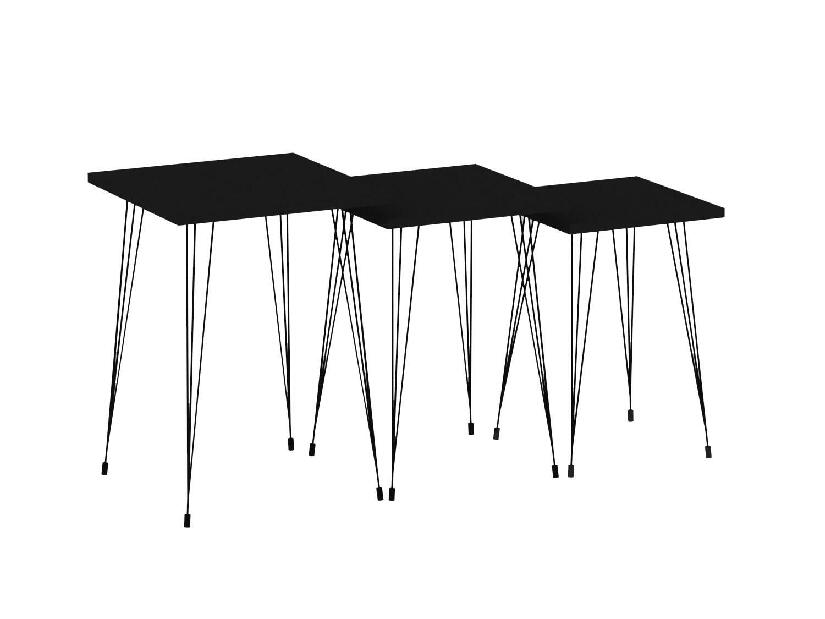 Set 3ks. konferenčních stolků Pakamo (černá + antracit)