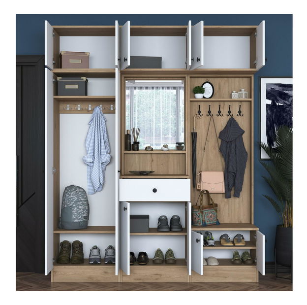 Předsíň Emily 2 (bílá + ořech)