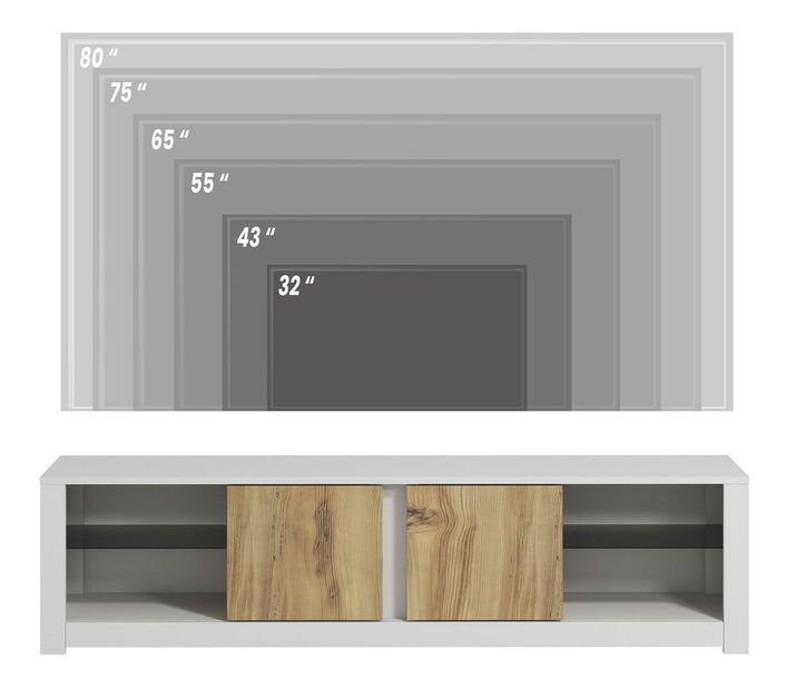 TV stolek/skříňka Adios (dub bílý)