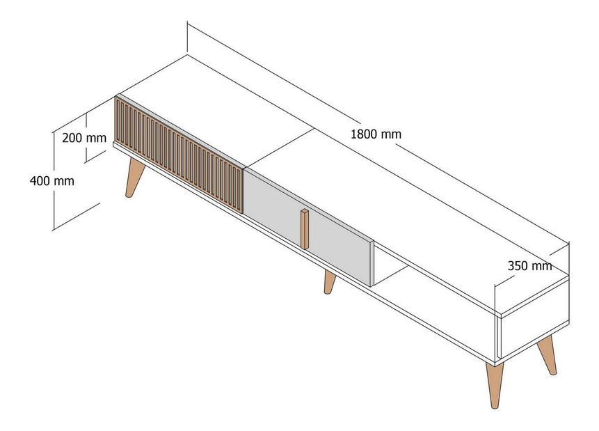 TV stolek/skříňka Tepeve (ořech + krémová)