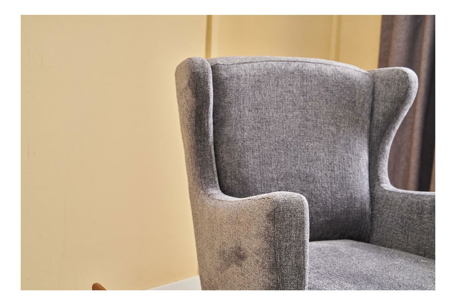 Křeslo ušák Lusitania 2 (šedá + ořech)