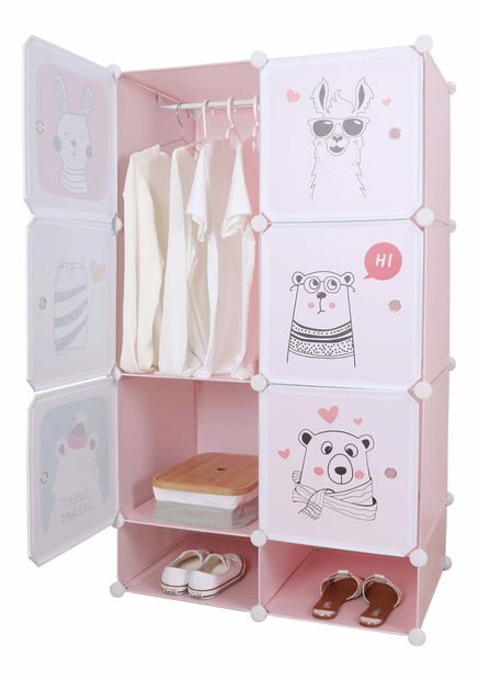 Modulárna skříň Finnstar (růžová + dětský vzor) *bazar