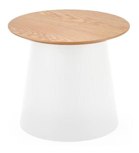 Konferenční stolek Argelia (přirodně dřevo + bílá)