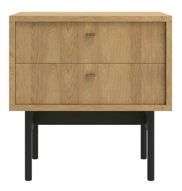 Noční stolek Oscar O3 (přírodní hikor + černá)