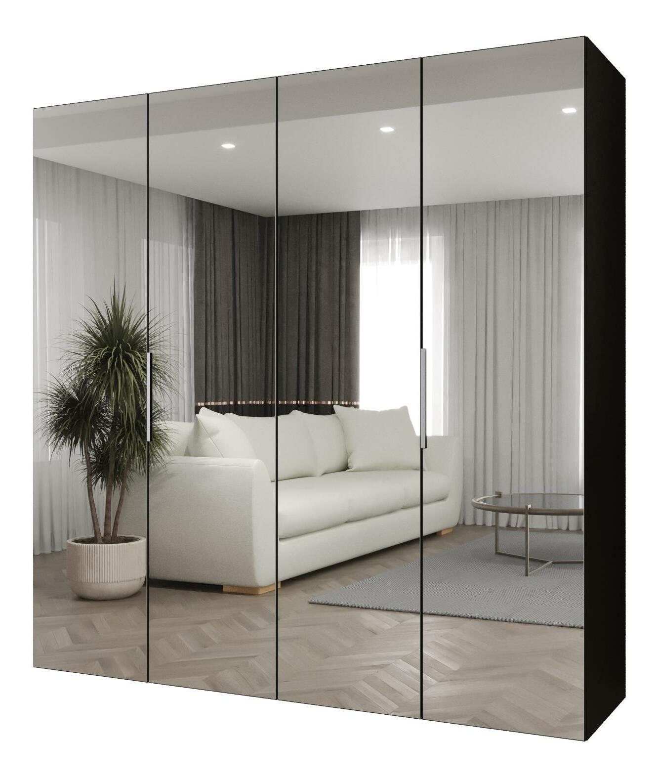 Šatní skříň 200 cm Mirabella 3 (černá + kašmír)