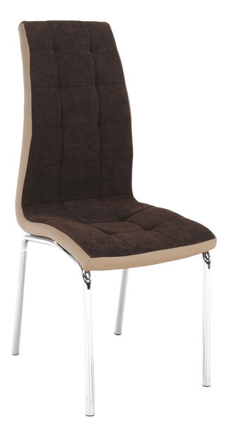 Jídelní židle Gerda new (hnědá + béžová + chrom) *bazar