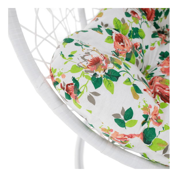 Závěsné houpací dvojkřeslo Dalvoa 2 (bílá + vzor)