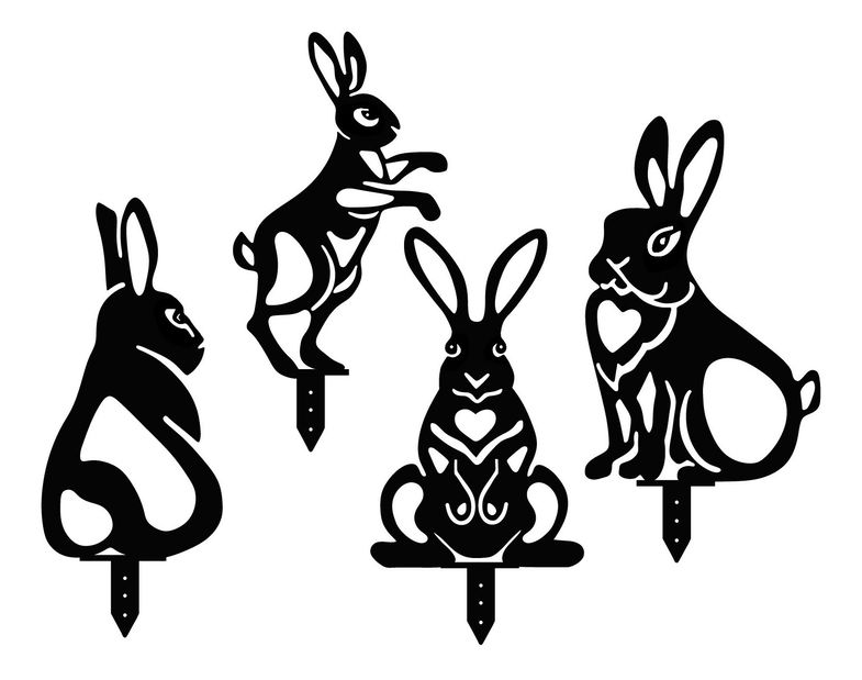 Dekorativní sada kovových doplňků do zahrady Rabit (černá) *výprodej