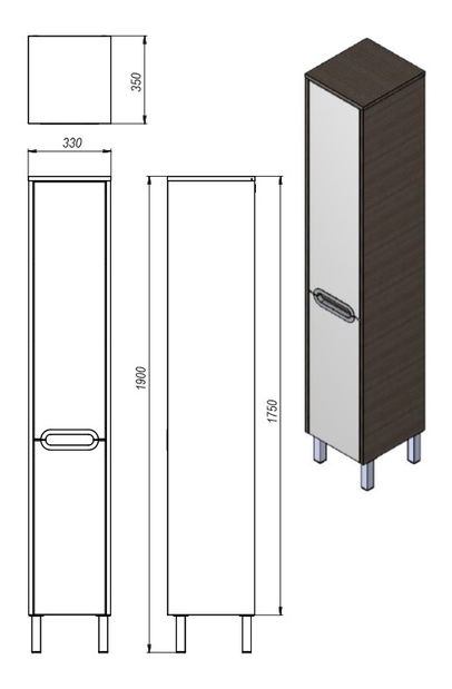 Koupelnová skříňka Juventa Monza MnP-190 W