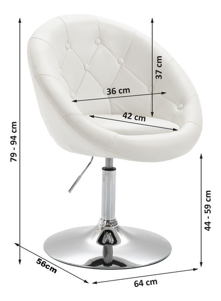 Otočné křeslo Gully (bílá)