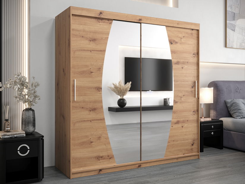 Šatní skříň 200 cm Eclipse (dub artisan + dub artisan)