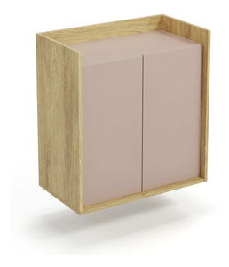 Skříňka Mozelle 2D (hikor + růžová)