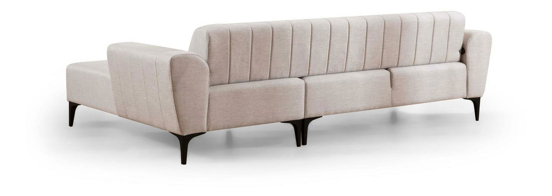 Rohová sedačka Hamletta (P) (ecru + černá)