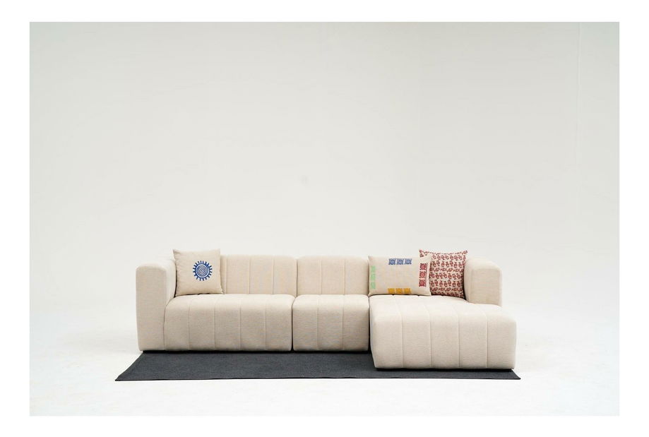 Rohová sedačka Beyzometta (P) (krémová)