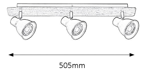 Bodové svítidlo Mac 5904 (černá + buk)