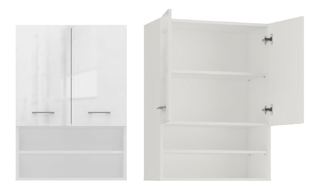 Závěsná koupelnová skříňka Perdieron 1 (lesk bílý)