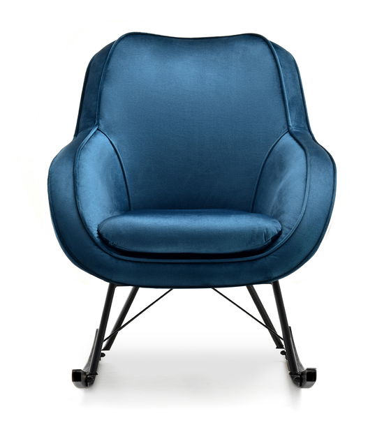 Houpací křeslo Coccolisimo (tmavě modrá + ořech černý)