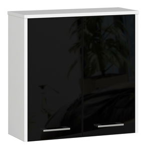Závěsná koupelnová skříňka Farid TYP5 (bílá + černý lesk)