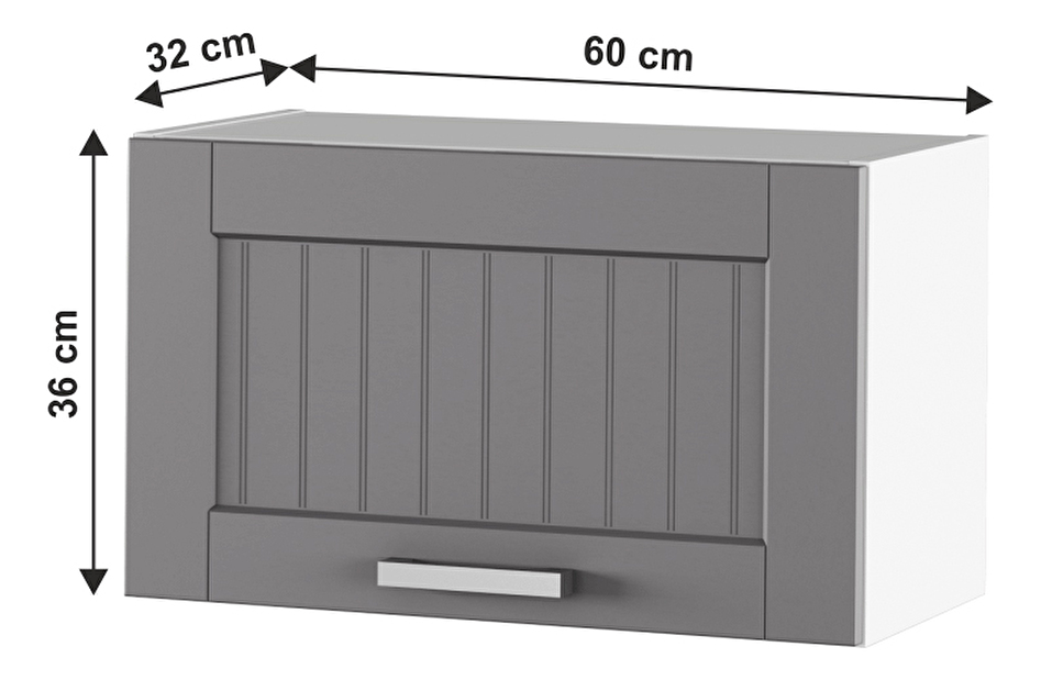 Horní kuchyňská skříňka Janne Typ 9 (tmavě šedá + bílá)