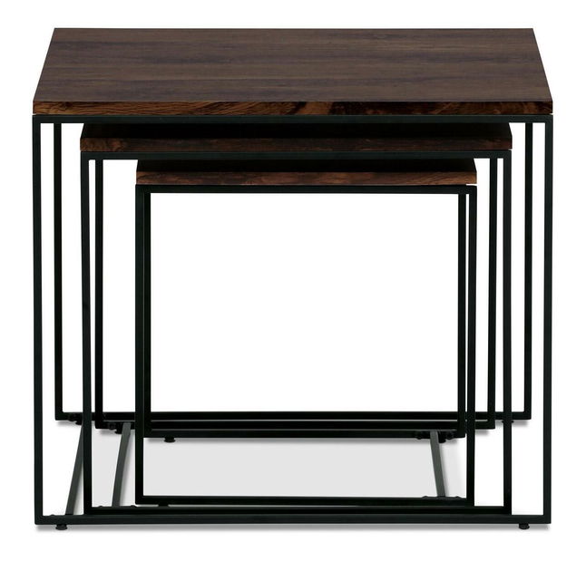 Set 3 konferenčních stolků Adeptos (ořech)