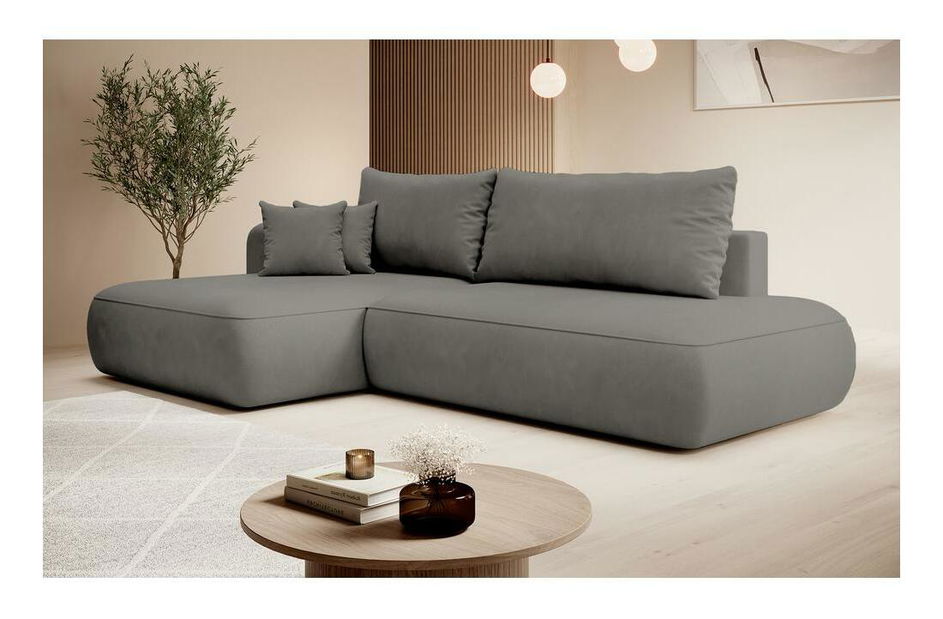 Rohová sedací souprava Fergie (L) (šedá + černá)