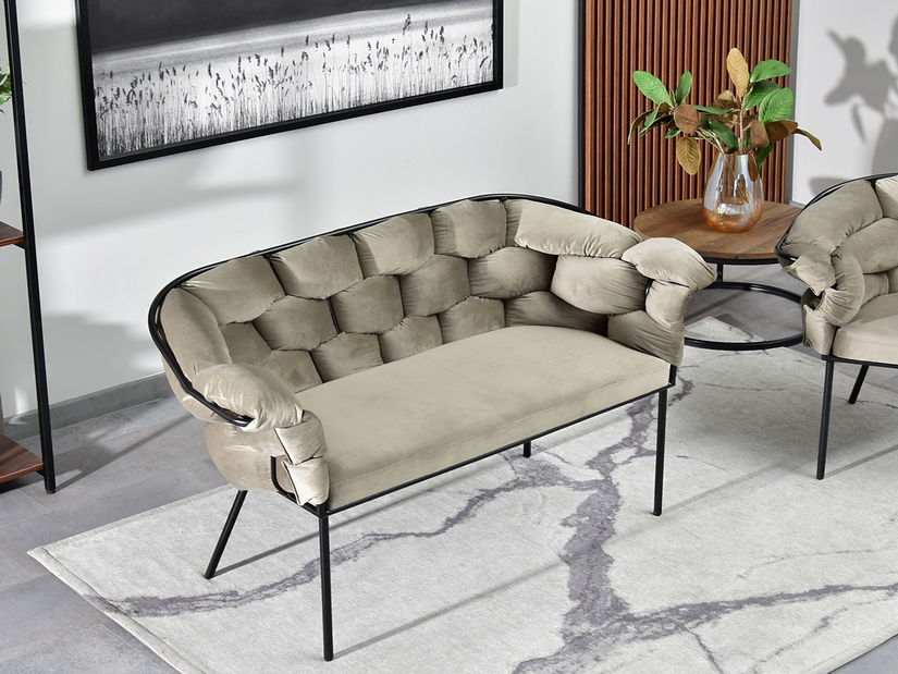 Pohovka dvousedačka Pegaban (černá)