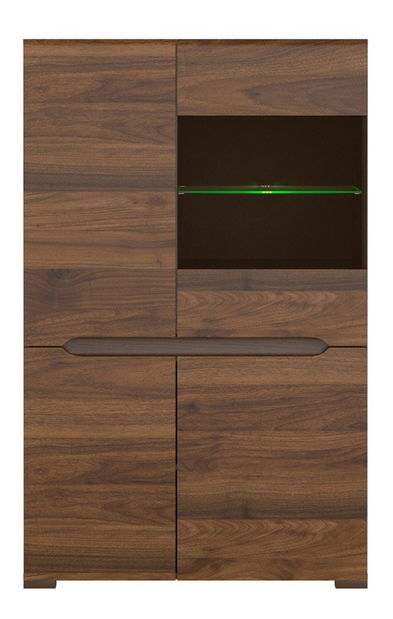 Vitrína BRW Elpasso REG1W3D/14/9 (Šedý wolfram + Ořech kolumbie)