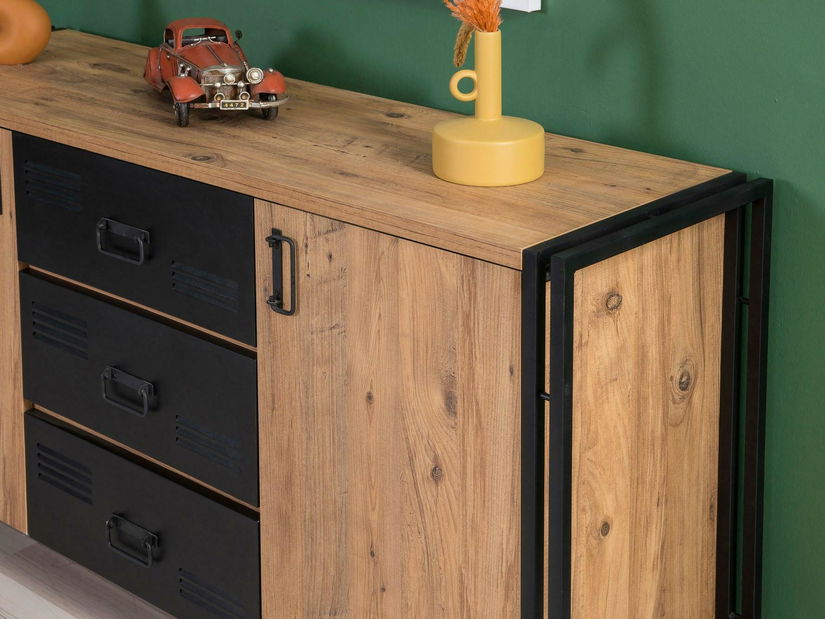 Souprava nábytku do obývacího pokoje Cosmopolitan 26 (atlantická borovice + černá)