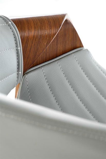 Barová židle Hannah (šedá + ořech)