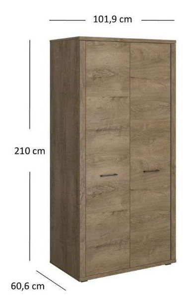 Šatní skříň Clinecas (dub lefkas)