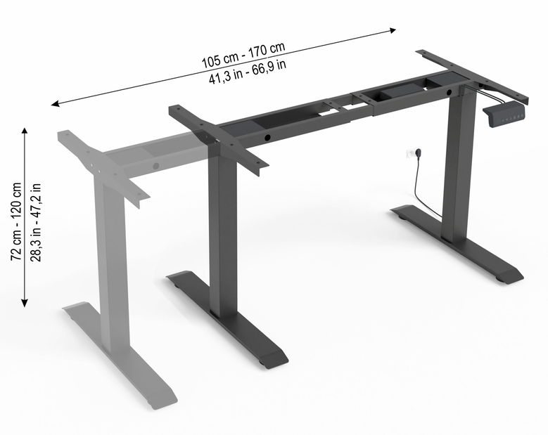 Konstrukce pod PC stolek RXD2-1-2SN_C Motiva (černá)