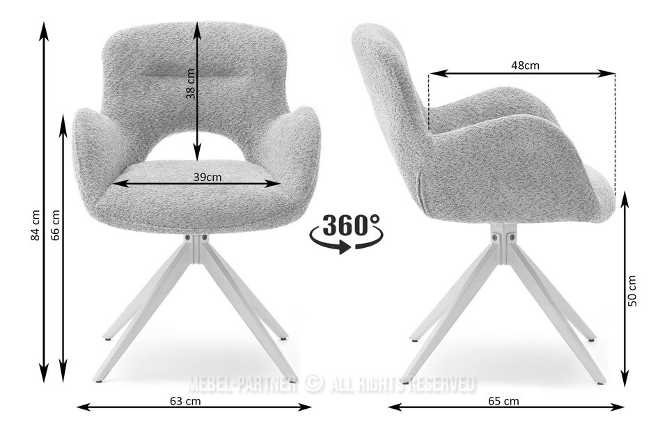 Židle Milla (šedá + černá)