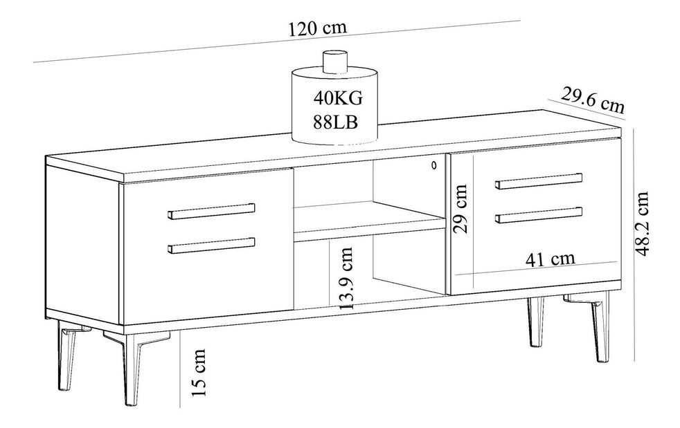 TV stolek/skříňka Vapove (ořech + černá)