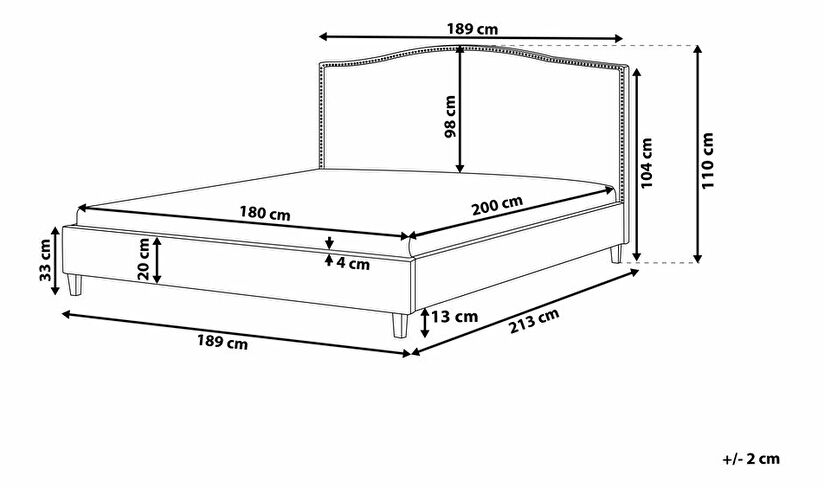 Manželská postel 180 cm Monza (šedá)