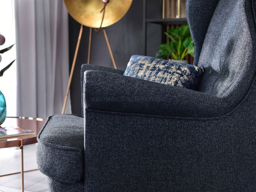 Křeslo ušák Margis (šedá + bílá)