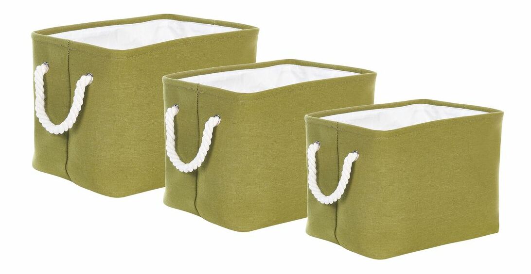 Set 3 ks úložných košů Deanna (zelená)