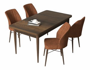 Jídelní set Arpo (ořech barokní + krémová) (pro 4 osoby)