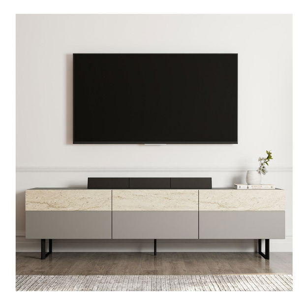 TV stolek/skříňka Sajn (šedý travertin)