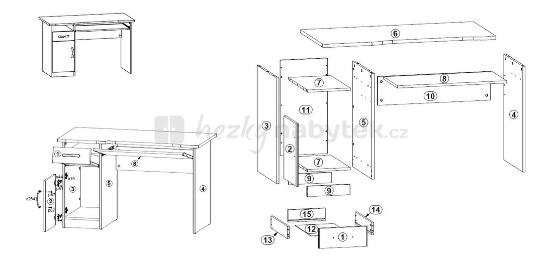 PC stolek BRW Klio BIU1D1S