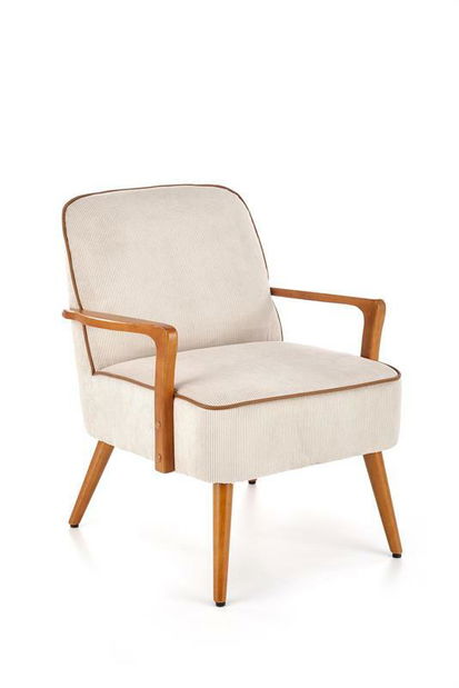 Relaxační křeslo Particia (světlobéžová + ořech světlý)