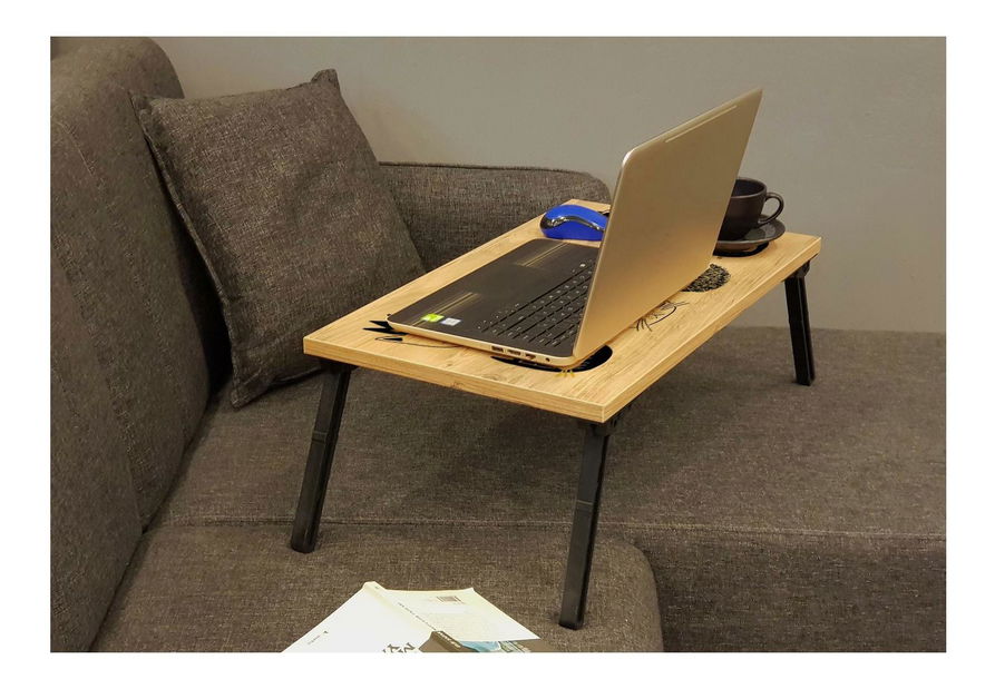 Stojan na notebook Kisosi (borovice atlantická + černá)