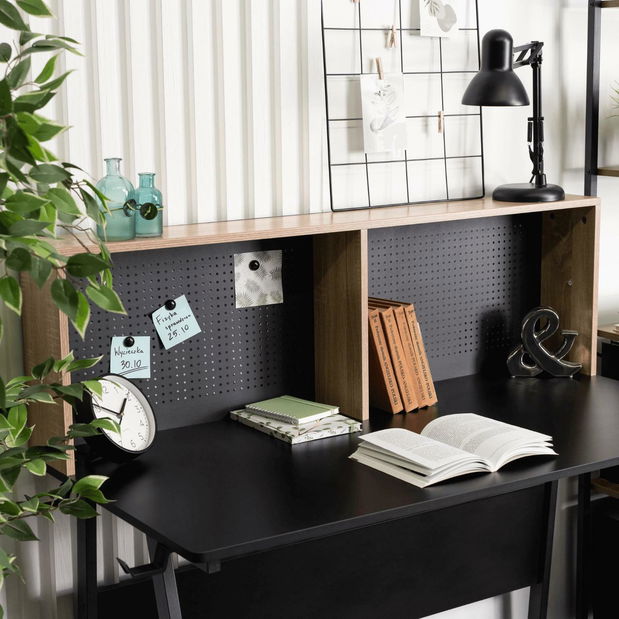 Psací stolek Ivuma (černá + dub sonoma)