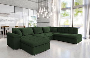 Rohová sedací souprava U Talia (tmavě zelená)