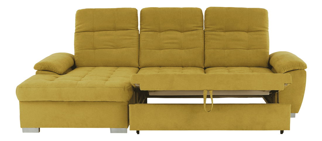 Rohová sedací souprava Evangelia (L) (hořčicová)