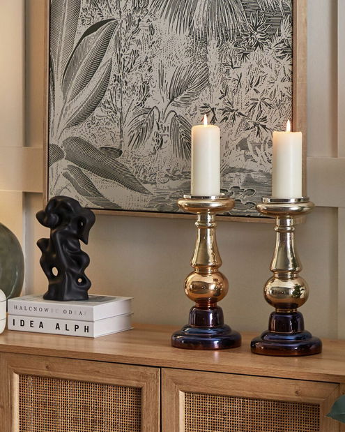 Set 2 svícnů 30 cm Imara (zlatá)