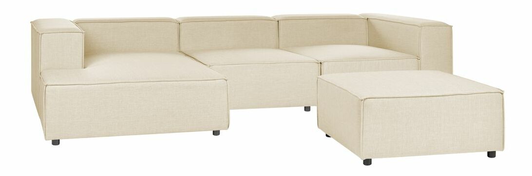 Rohová sedací souprava s taburetkou Afrika (len béžová) (P)
